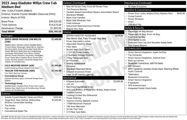 Used 2023 Jeep Gladiator Sport AWD/4WD image 5