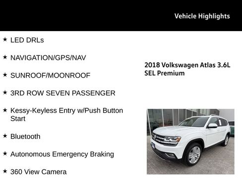 Used 2018 Volkswagen Atlas SEL Premium image 28