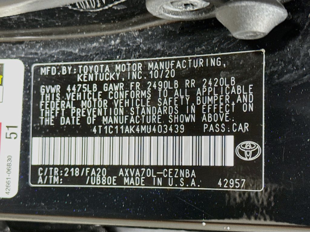 Used 2021 Toyota Camry LE w/ Carpet Mat Package (TMS) FWD image 16