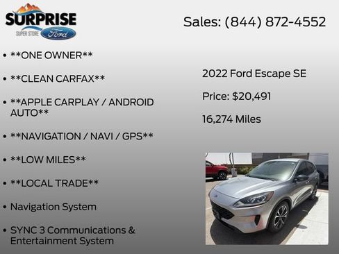 Used 2022 Ford Escape SE w/ SE Sport Appearance Package FWD image 14