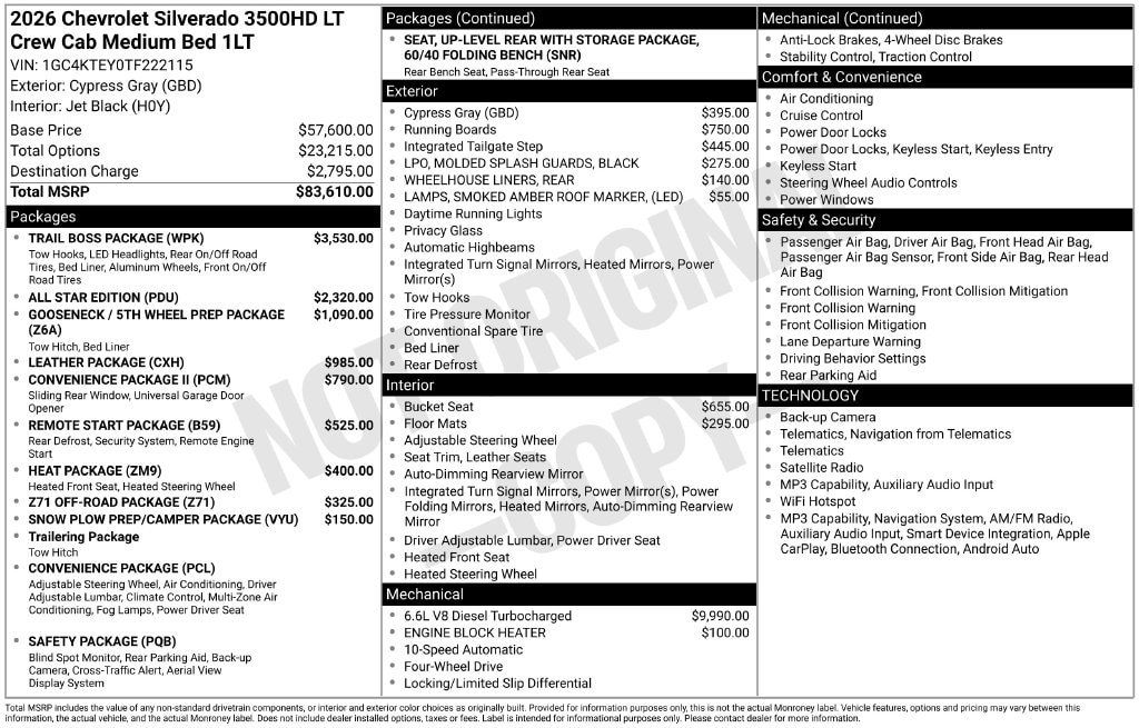 Used 2026 Chevrolet Silverado 3500 LT w/ Trail Boss Package AWD/4WD image 6