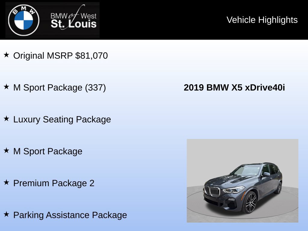 Used 2019 BMW X5 xDrive40i w/ M Sport Package AWD/4WD image 8