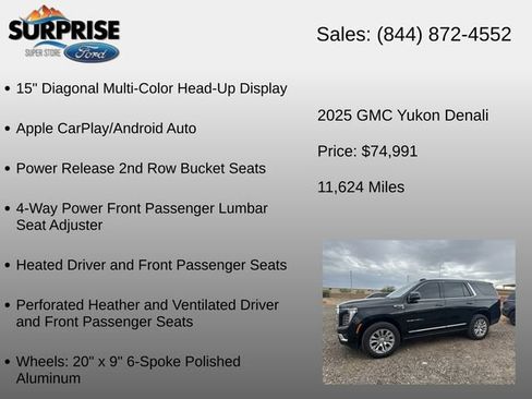 Used 2025 GMC Yukon Denali w/ Sun & Power Step Package AWD/4WD image 16