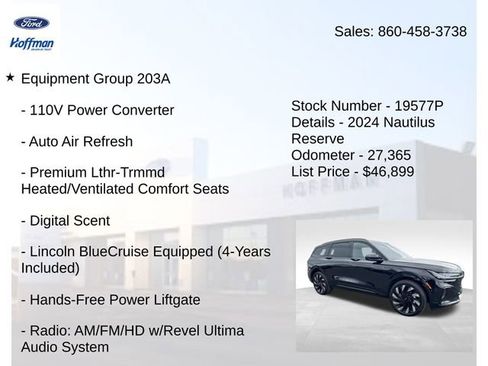 Certified 2024 Lincoln Nautilus Reserve w/ Equipment Group 203A AWD/4WD image 5
