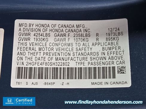 Certified 2025 Honda Civic Sport Touring image 14