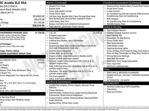 Used 2020 GMC Acadia SLE w/ Driver Convenience Package image 43