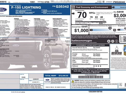 Certified 2023 Ford F150 Lightning XLT w/ Equipment Group 312A High AWD/4WD image 50