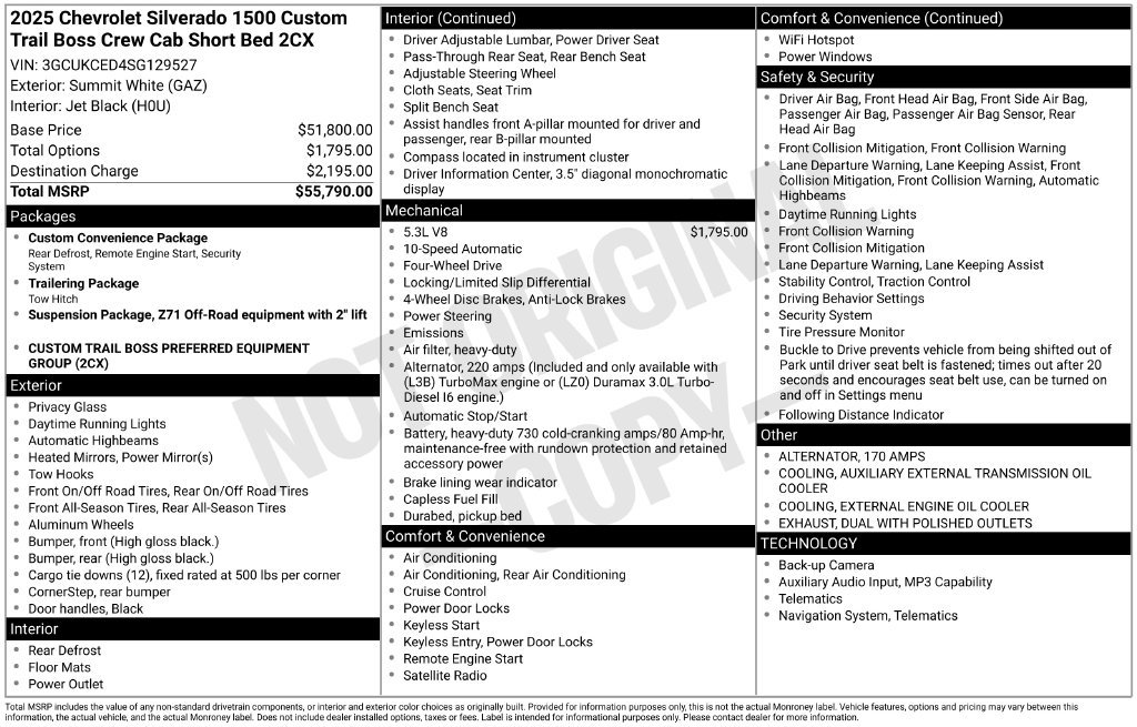 Used 2025 Chevrolet Silverado 1500 Custom Trail Boss AWD/4WD image 6