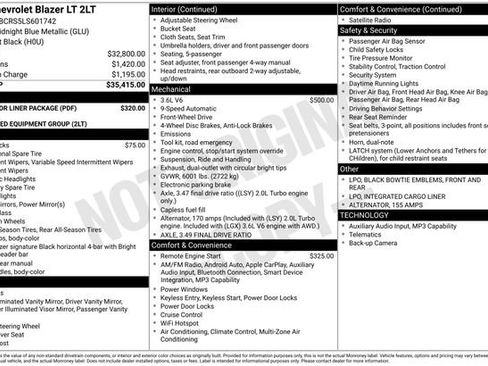 Certified 2020 Chevrolet Blazer LT w/ LPO, Floor Liner Package image 33