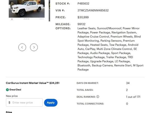 Used 2022 Toyota Tacoma TRD Sport w/ Technology Package image 2