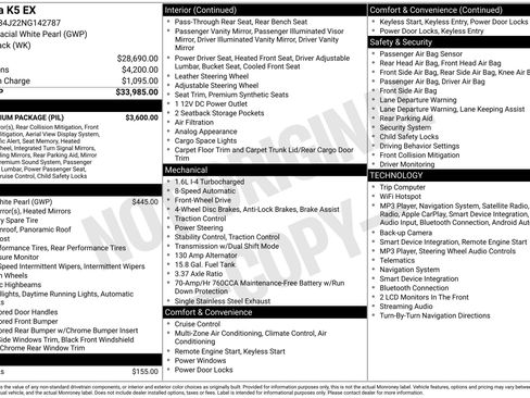 Used 2022 Kia K5 EX w/ EX Premium Package FWD image 2