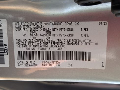 Used 2015 Toyota Tundra SR5 w/ SR5 Upgrade Package AWD/4WD image 38