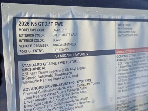 New 2026 Kia K5 GT w/ GT1 Package image 14