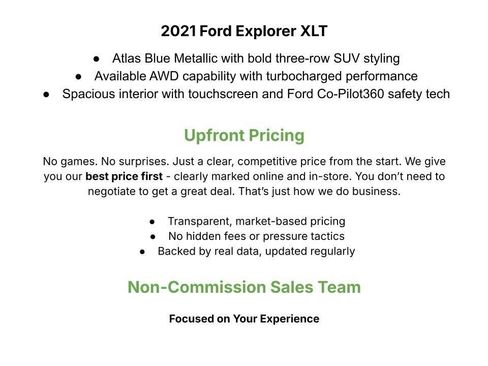 Used 2021 Ford Explorer XLT w/ Equipment Group 202A AWD/4WD image 2