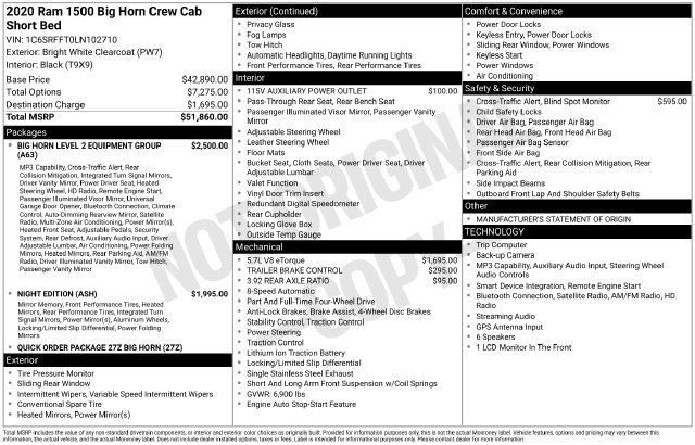 Used 2020 RAM 1500 Big Horn AWD/4WD image 17