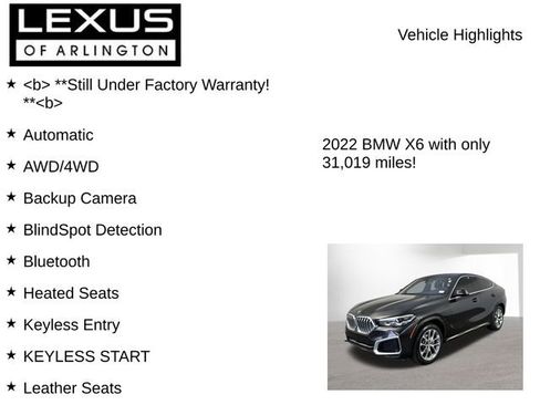 Used 2022 BMW X6 xDrive40i w/ Climate Comfort Package image 8