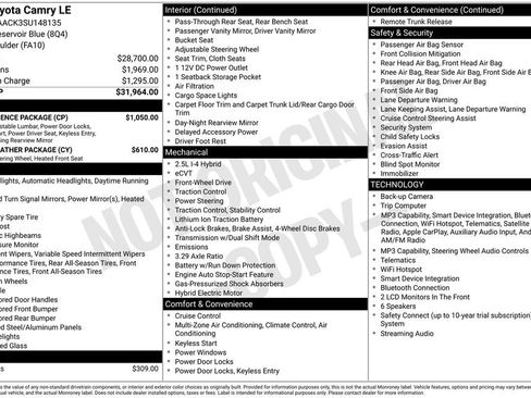 Used 2025 Toyota Camry LE w/ Convenience Package FWD image 6