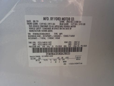 Used 2019 Ford Flex SEL w/ Equipment Group 202A AWD/4WD image 9