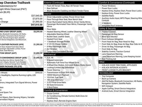 Used 2022 Jeep Cherokee Trailhawk w/ Sun, Sound & Nav Group image 43