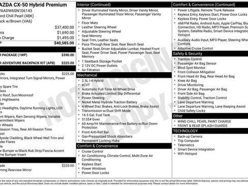 Certified 2025 MAZDA CX-50 AWD 2.5 Hybrid w/ Weather Package image 32