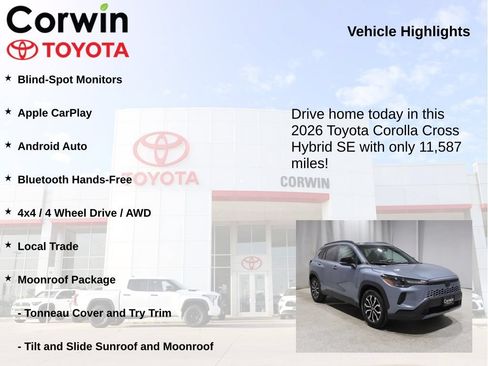 Used 2026 Toyota Corolla Cross AWD Hybrid w/ Moonroof Package image 6