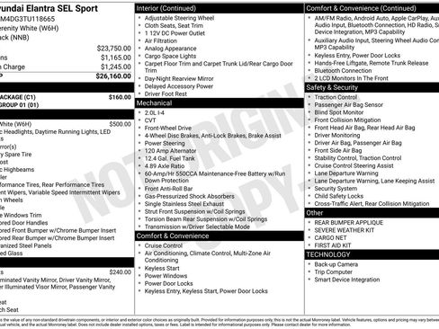 New 2026 Hyundai Elantra Sport w/ Cargo Package FWD image 20