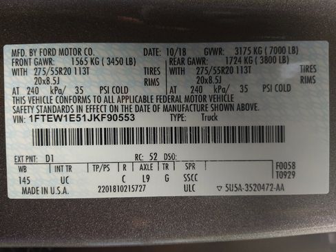 Used 2018 Ford F150 XLT w/ Equipment Group 302A Luxury AWD/4WD image 33