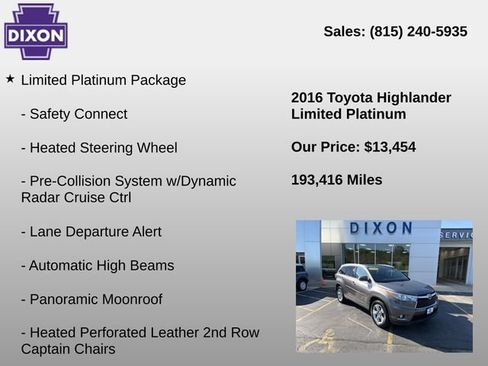 Used 2016 Toyota Highlander Limited Platinum AWD/4WD image 4