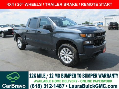 Certified 2021 Chevrolet Silverado 1500 Custom w/ LPO, Dark Essentials Package AWD/4WD image 1