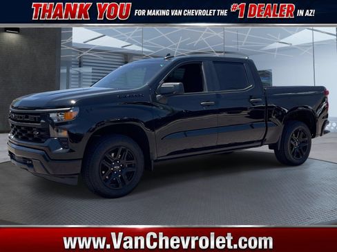 Certified 2024 Chevrolet Silverado 1500 Custom w/ Turbomax Blackout Package AWD/4WD image 1