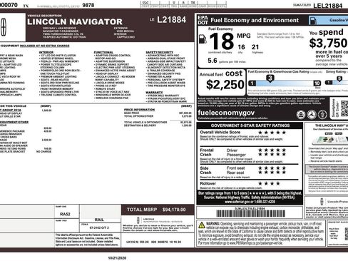 Used 2020 Lincoln Navigator L Reserve w/ Luxury Package AWD/4WD image 39