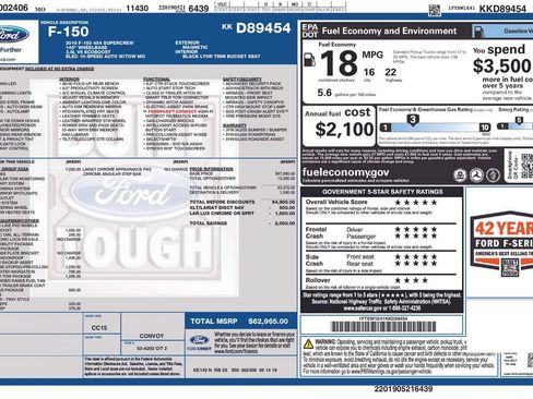 Used 2019 Ford F150 Lariat w/ Equipment Group 502A Luxury AWD/4WD image 2