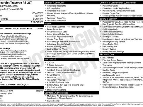 Used 2021 Chevrolet Traverse RS FWD image 11