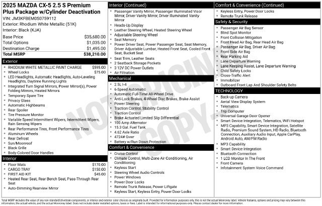 Certified 2025 MAZDA CX-5 AWD 2.5 S w/ Premium Plus Pkg image 39