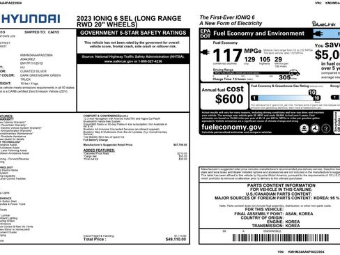 Used 2023 Hyundai Ioniq 6 SEL RWD image 52