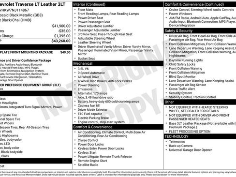 Used 2022 Chevrolet Traverse LT image 36