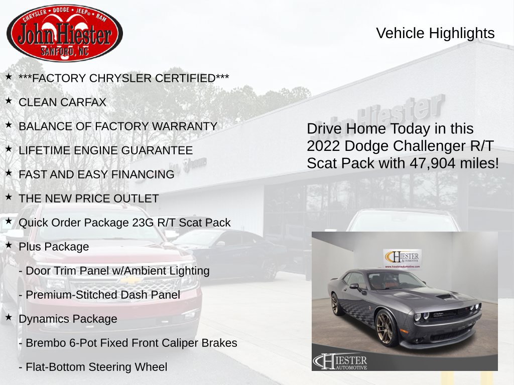 Used 2022 Dodge Challenger R/T Scat Pack w/ Dynamics Package RWD image 6