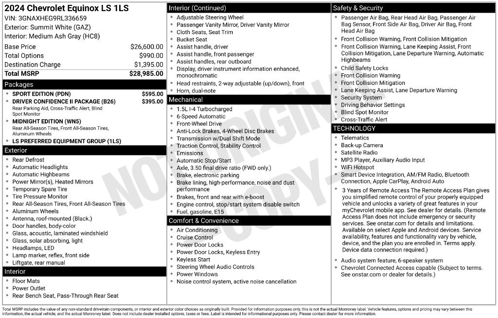 Used 2024 Chevrolet Equinox LS w/ Sport Edition FWD image 6