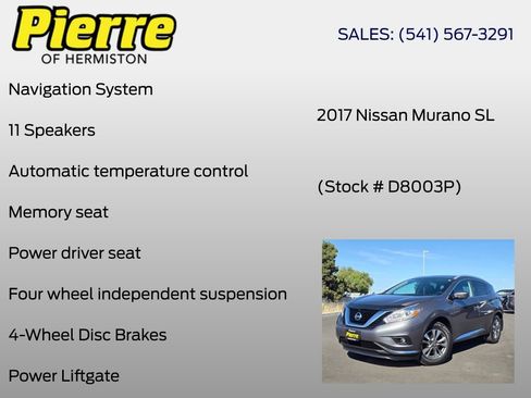 Used 2017 Nissan Murano SL AWD/4WD image 6