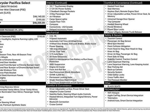New 2026 Chrysler Pacifica Select image 28