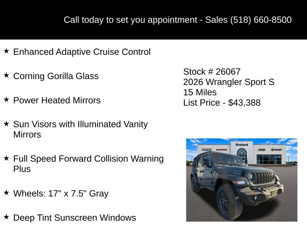 New 2026 Jeep Wrangler Unlimited Sport AWD/4WD image 15
