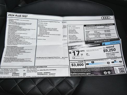Used 2024 Audi SQ7 Prestige w/ Prestige Package AWD/4WD image 71