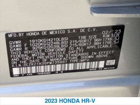Certified 2023 Honda HR-V LX image 26