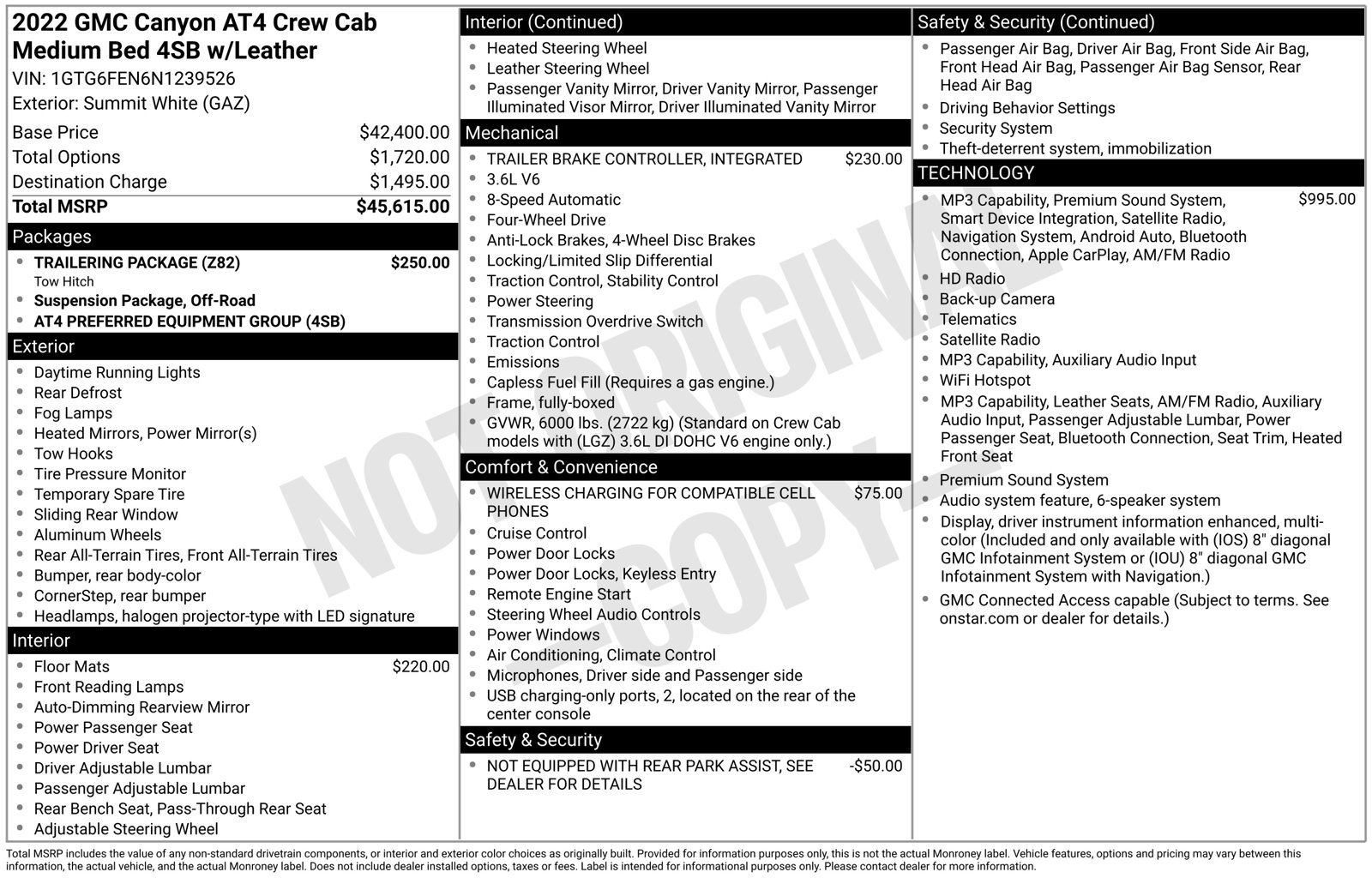 Used 2022 GMC Canyon AT4 w/ Trailering Package AWD/4WD image 3