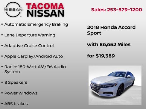 Used 2018 Honda Accord Sport image 6