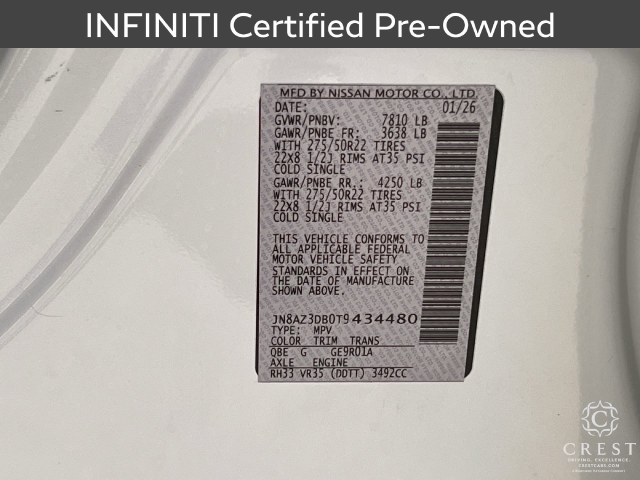 Certified 2026 INFINITI QX80 4WD w/ Sport Exterior Package image 33