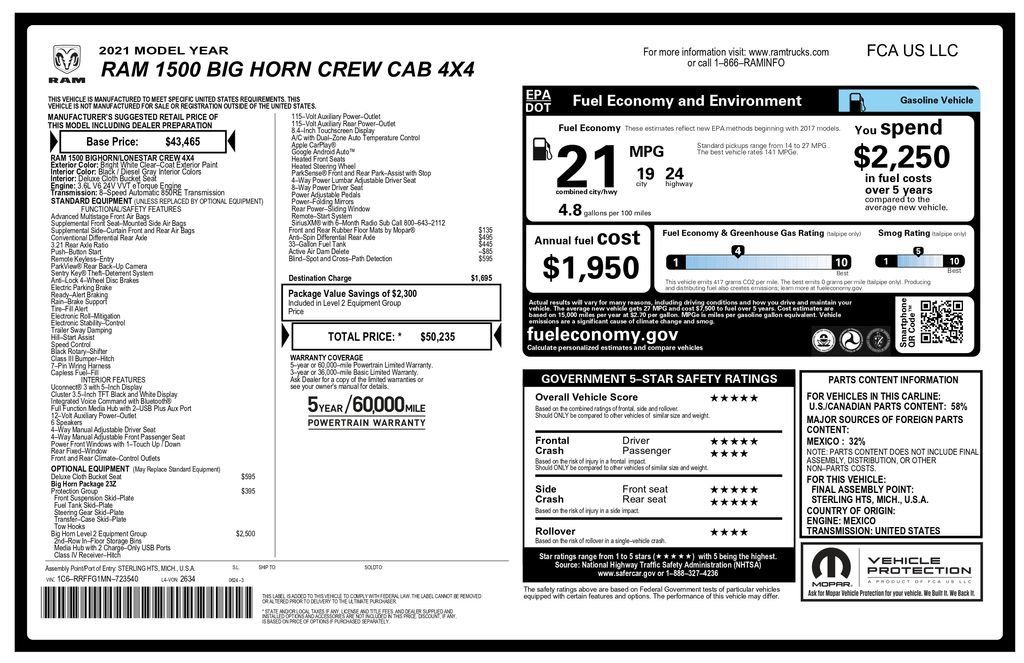 Used 2021 RAM 1500 Big Horn AWD/4WD image 2