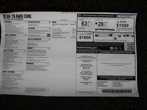 Certified 2025 Volvo XC60 T8 Core w/ Protection Package Premier image 16