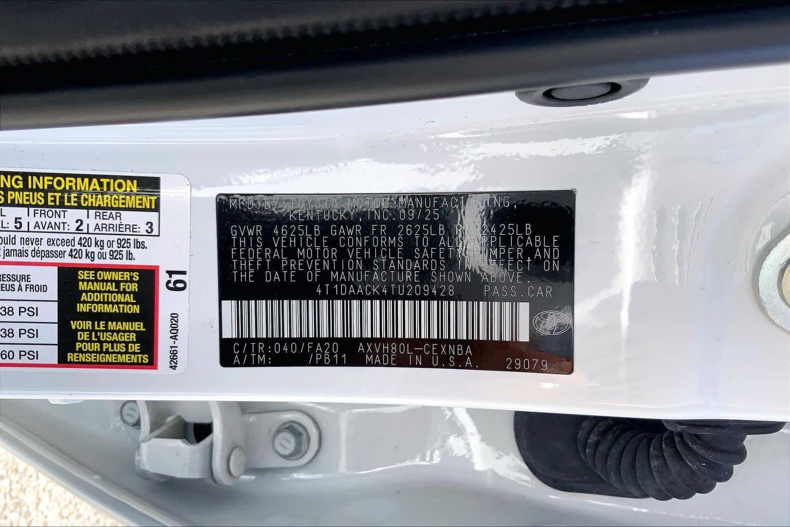 Used 2026 Toyota Camry LE FWD image 36