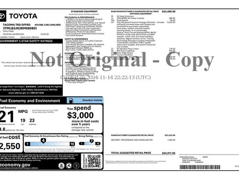 Used 2024 Toyota Tacoma TRD Off-Road w/ TRD Off Road Premium Package AWD/4WD image 55